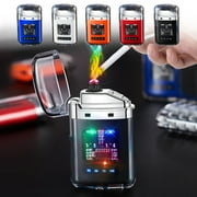 Christmas Clearance USB Rechargeable Electric Camping Lighter with 3-Color LED Light | Windproof Flameless Plasma Lighter for Outdoor Adventures | Portable Survival Gear for Hiking \u0026 Emergency | 2-Ho